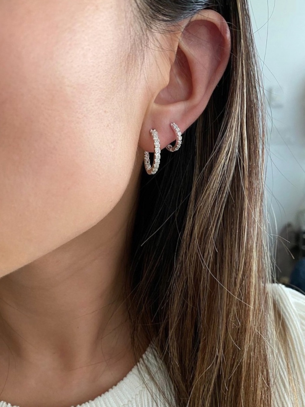 Original Olive & Piper Silver Mina & Mini Mina Hoops Set - Classic Ear Stack